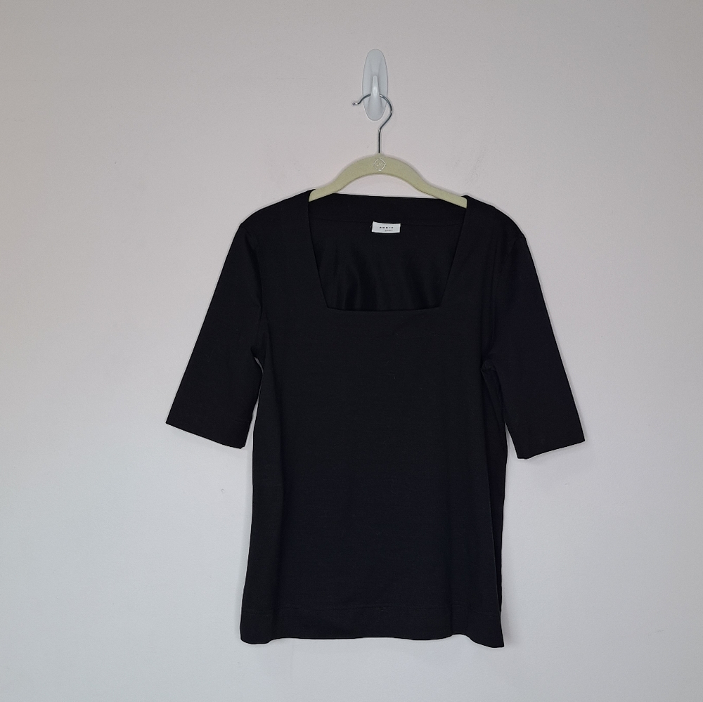 Akris Punto Essentials Jersey Square neck top black medium - Picture 6 of 11